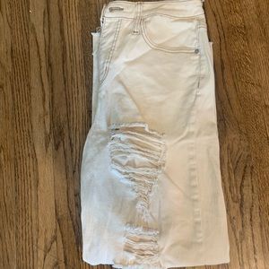 White ripped jeans